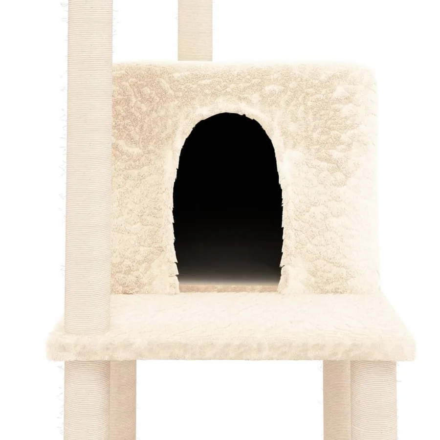 Arbre à chat avec griffoirs en sisal Crème 144,5 cm - 6