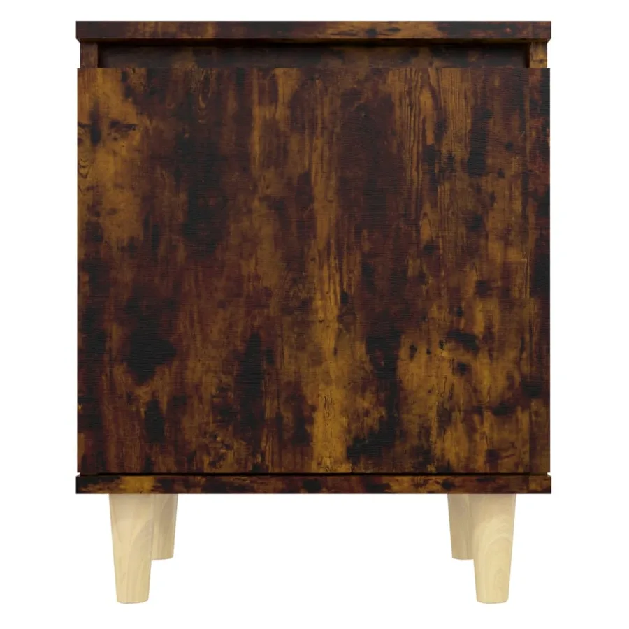 Table de chevet avec pieds en bois Chêne fumé 40x30x50 cm - 4