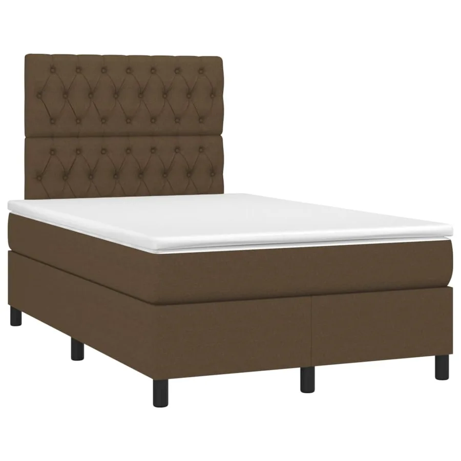 Sommier à lattes de lit avec matelas Marron foncé 120x200 cm - 3