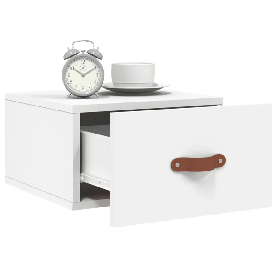 Table de chevet murale blanc 35x35x20 cm - 10