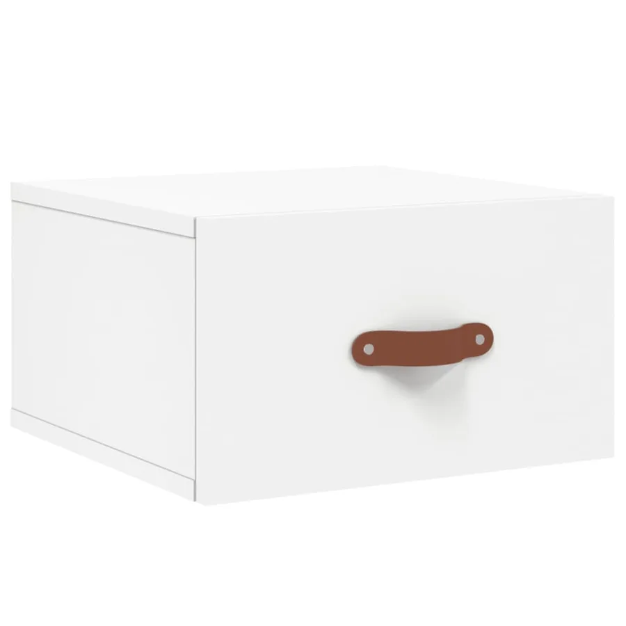 Table de chevet murale blanc 35x35x20 cm - 2