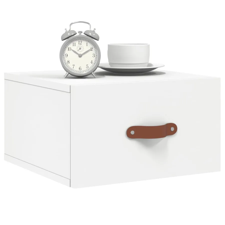 Table de chevet murale blanc 35x35x20 cm - 9