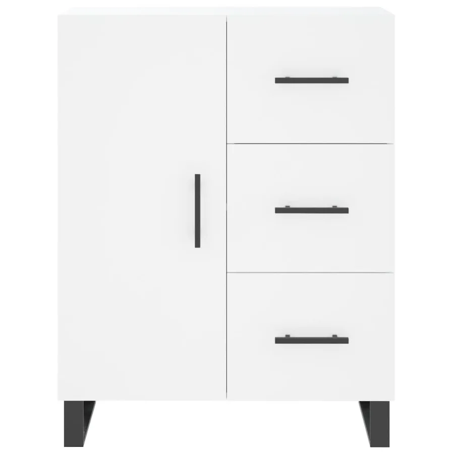 Buffet haut Blanc 69,5x34x180 cm Bois d'ingénierie - 8