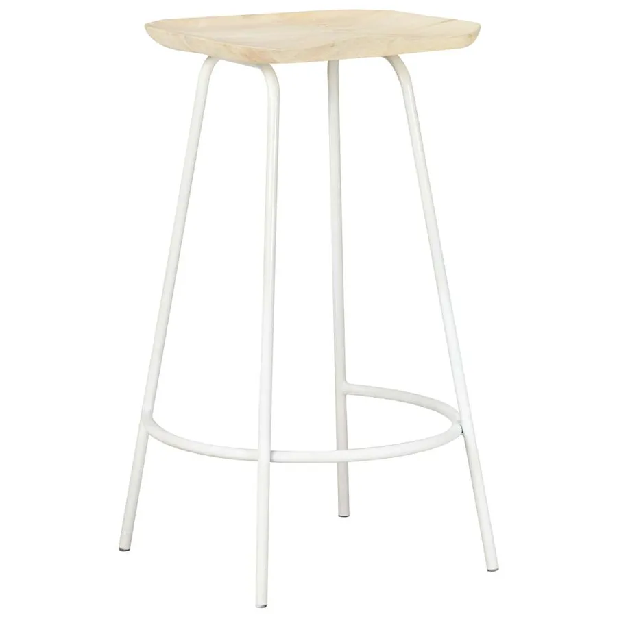 Tabourets de bar lot de 4 bois de manguier massif - 14