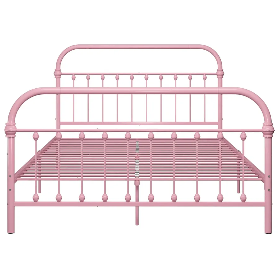 Cadre de lit sans matelas rose métal 140x200 cm - 3