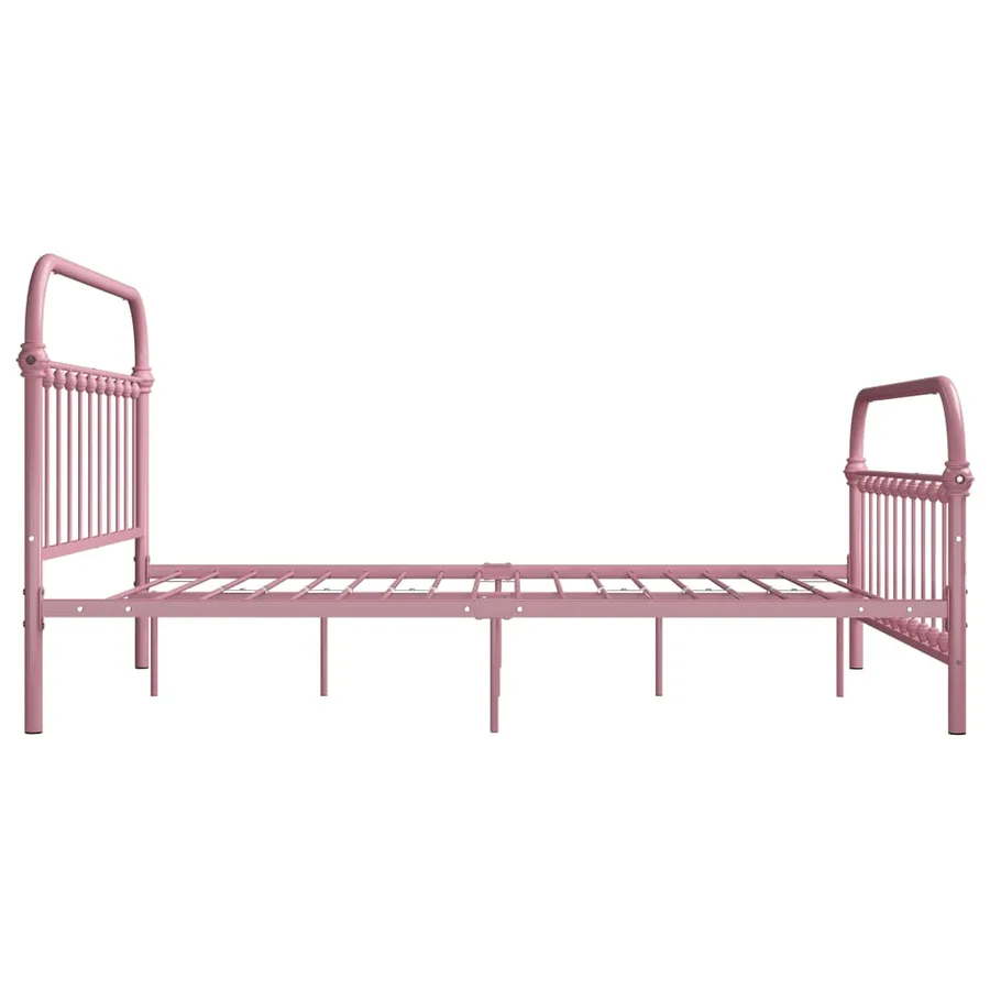 Cadre de lit sans matelas rose métal 140x200 cm - 4