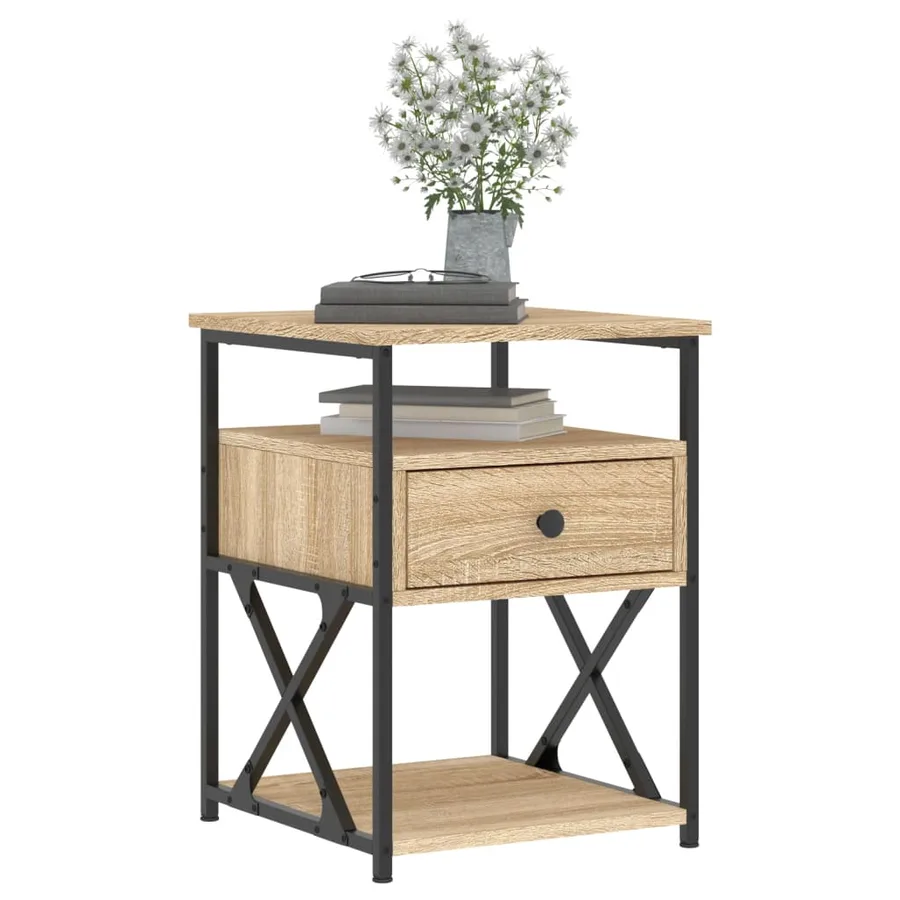 Table de chevet chêne sonoma 40x42x55 cm bois d'ingénierie - 3