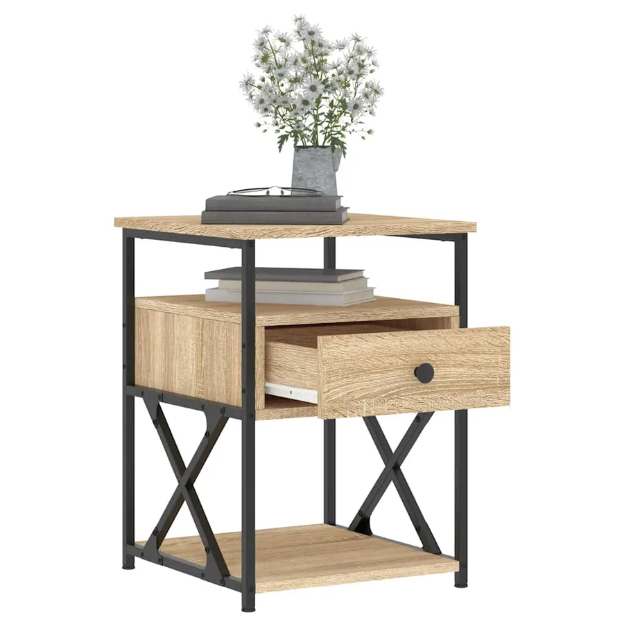 Table de chevet chêne sonoma 40x42x55 cm bois d'ingénierie - 4