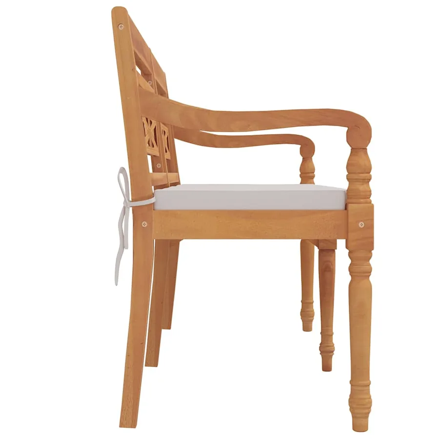 Banc Batavia avec coussin 150 cm Bois de teck massif - 4
