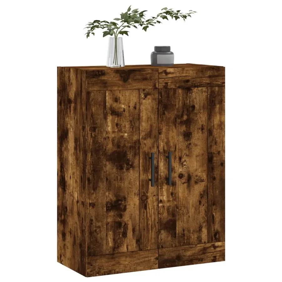 Armoire murale chêne fumé 69,5x34x90 cm bois d'ingénierie - 4