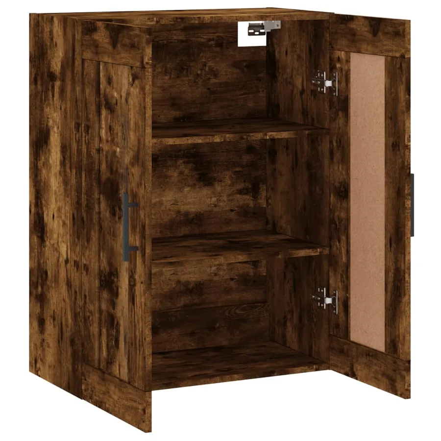 Armoire murale chêne fumé 69,5x34x90 cm bois d'ingénierie - 7