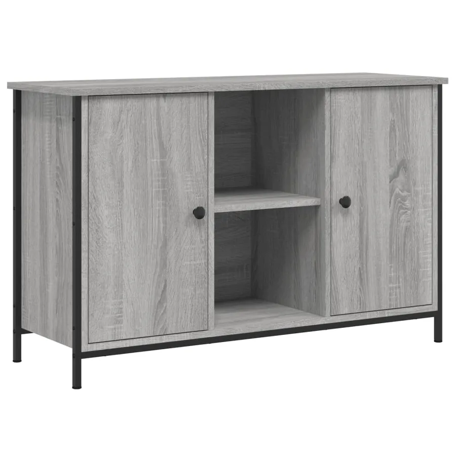 Meuble TV sonoma gris 100x35x65 cm bois d'ingénierie - 2