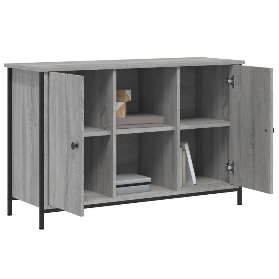 Meuble TV sonoma gris 100x35x65 cm bois d'ingénierie - 4