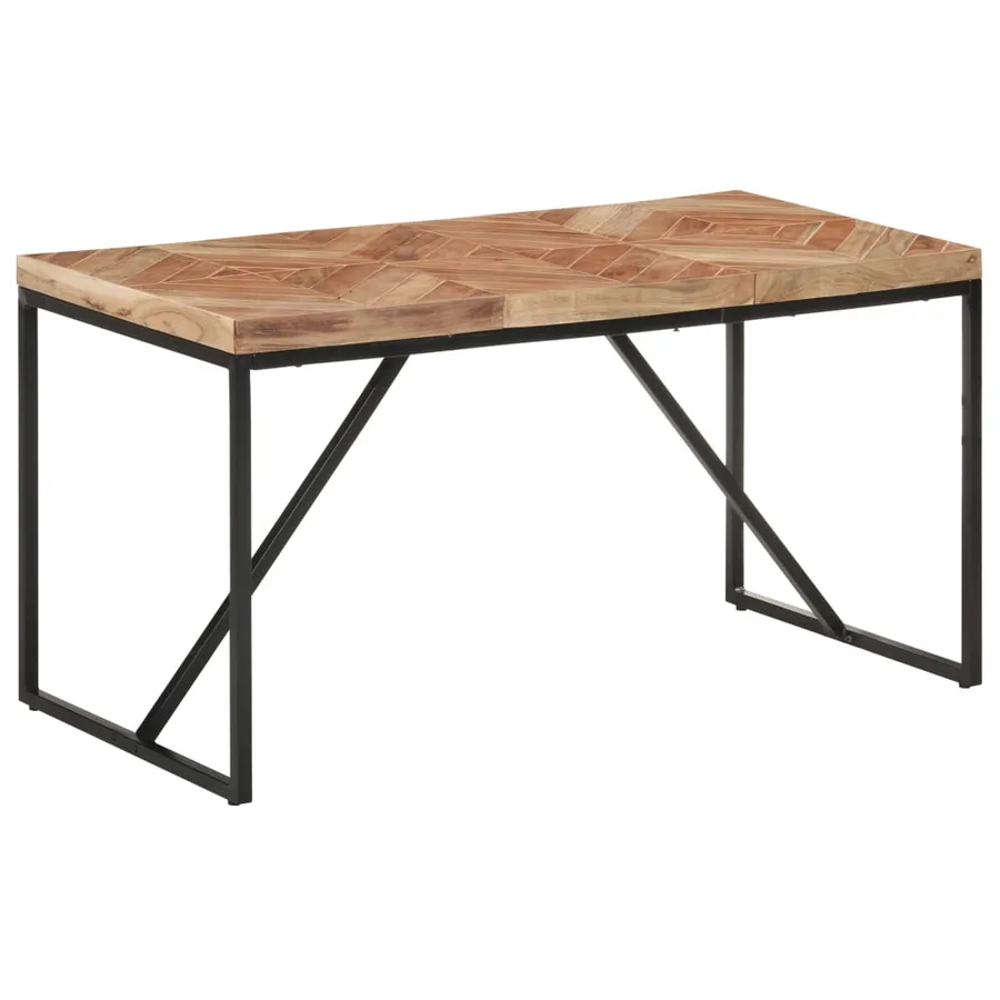Table à dîner 140x70x76 cm Bois massif d'acacia et de manguier - 9