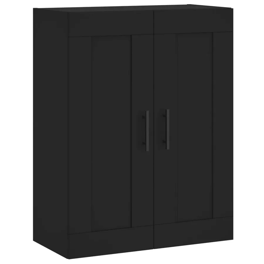 Armoires murales 2 pcs noir bois d'ingénierie - 5