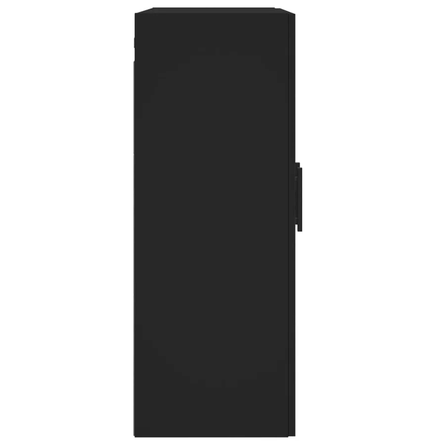 Armoires murales 2 pcs noir bois d'ingénierie - 7