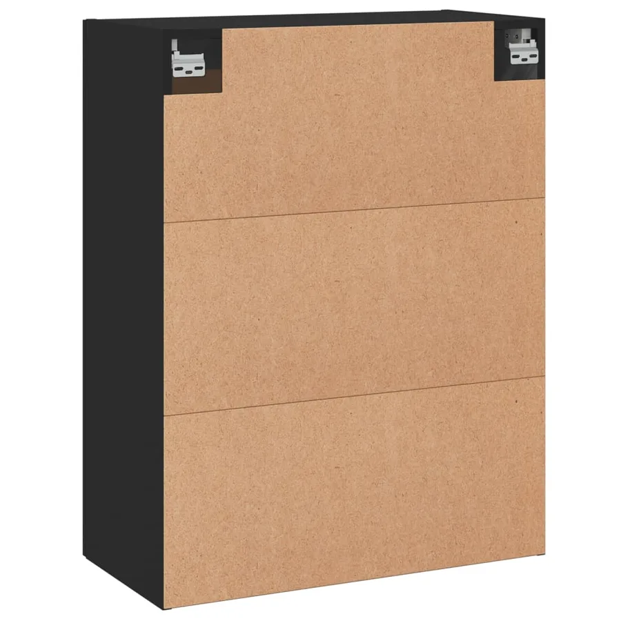 Armoires murales 2 pcs noir bois d'ingénierie - 8