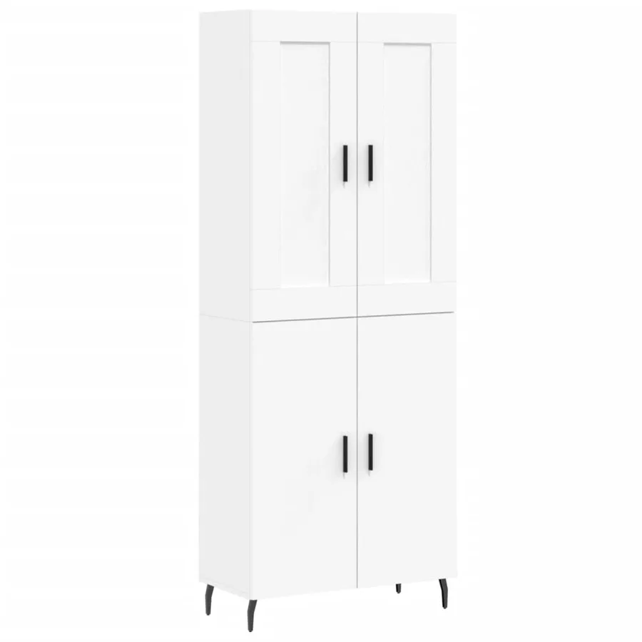Buffet haut Blanc 69,5x34x180 cm Bois d'ingénierie - 2