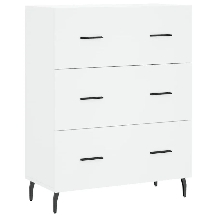 Buffet haut Blanc 69,5x34x180 cm Bois d'ingénierie - 7