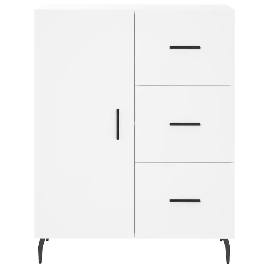 Buffet haut Blanc 69,5x34x180 cm Bois d'ingénierie - 8