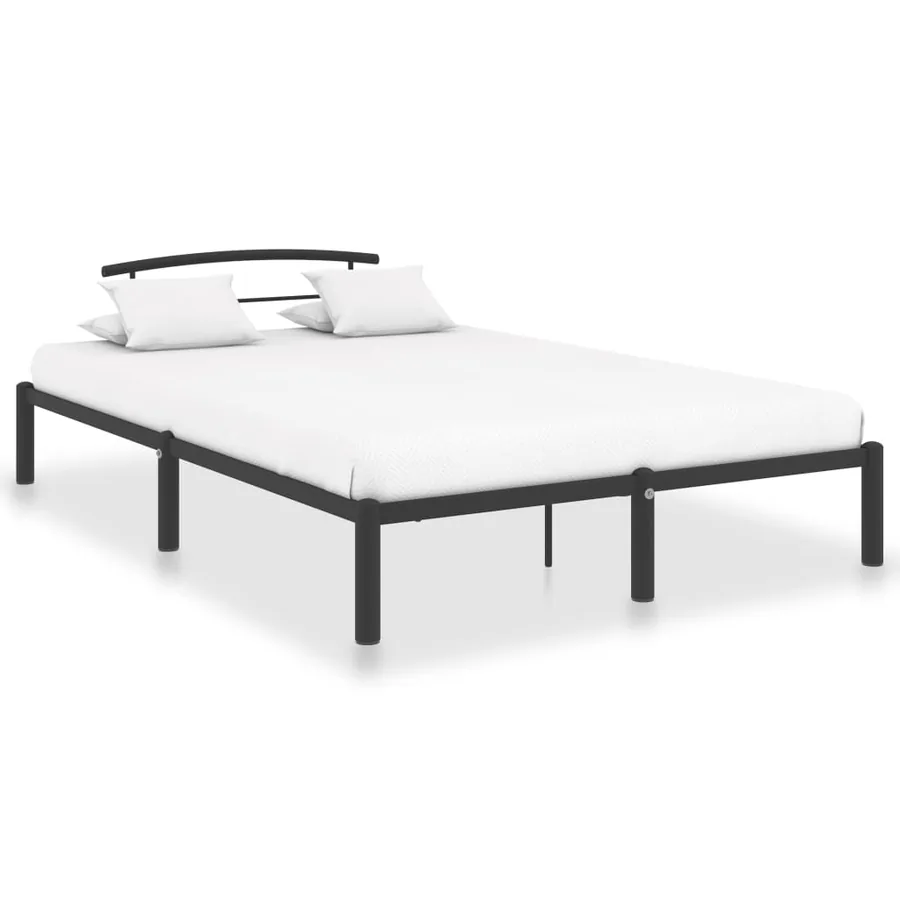 Cadre de lit sans matelas noir métal 160x200 cm