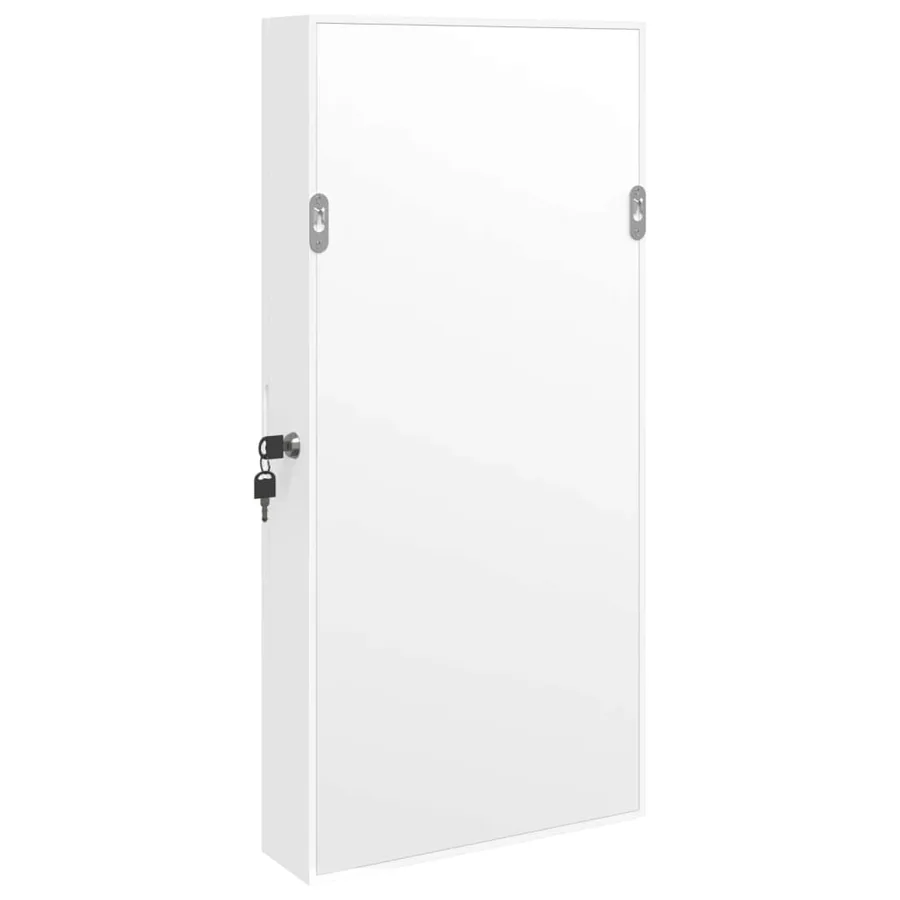 Armoire à bijoux avec miroir et éclairage LED mural blanc - 7