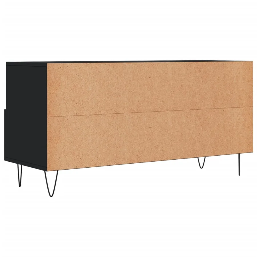 Meuble TV noir 102x36x50 cm bois d'ingénierie - 8