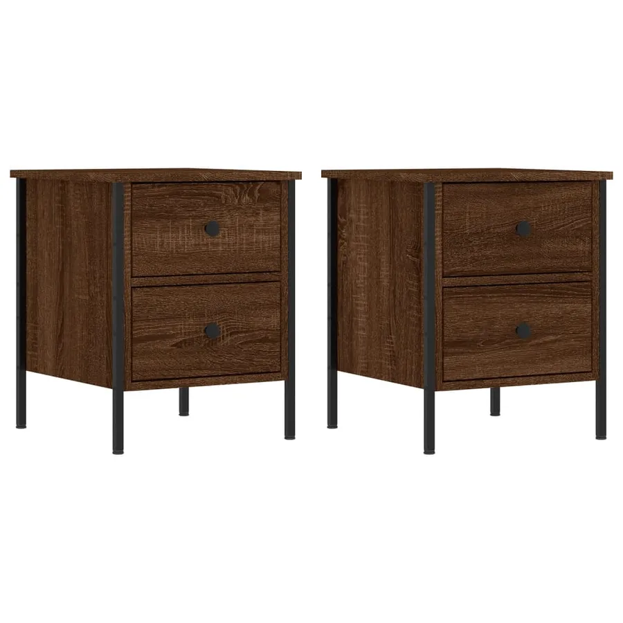 Tables de chevet 2pcs chêne marron 40x42x50cm bois d'ingénierie - 2