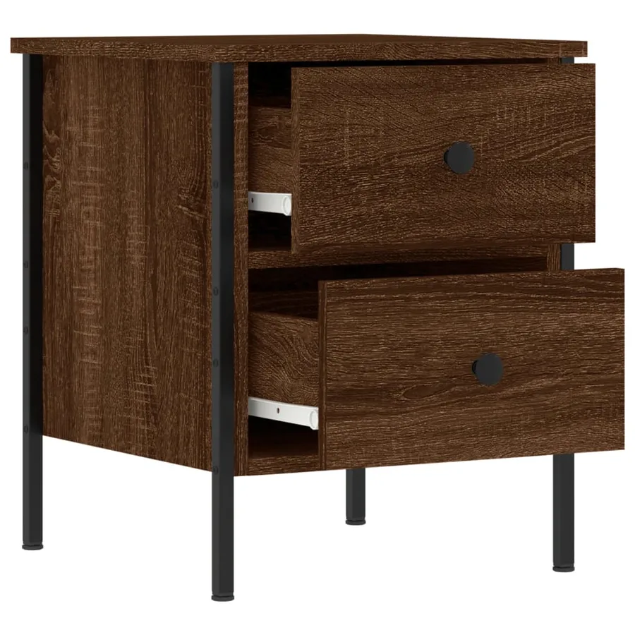 Tables de chevet 2pcs chêne marron 40x42x50cm bois d'ingénierie - 5