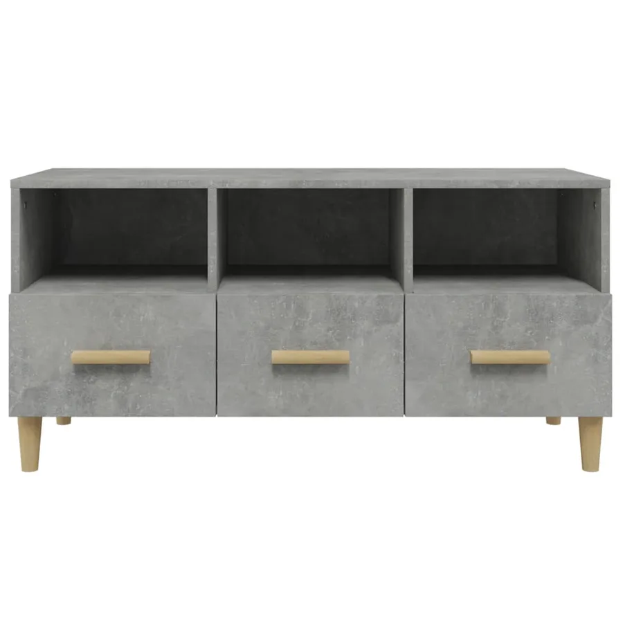 Meuble TV gris béton 102x36x50 cm bois d'ingénierie - 6
