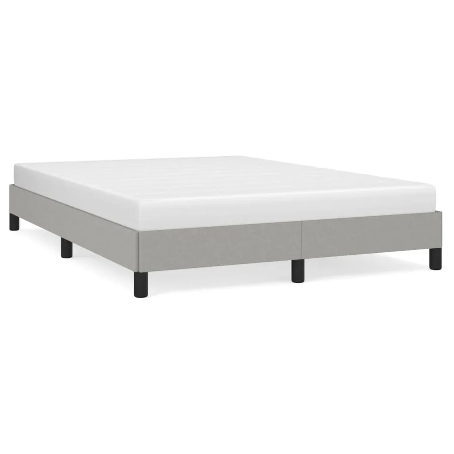 Cadre de lit sans matelas gris clair 140x200 cm tissu - 2