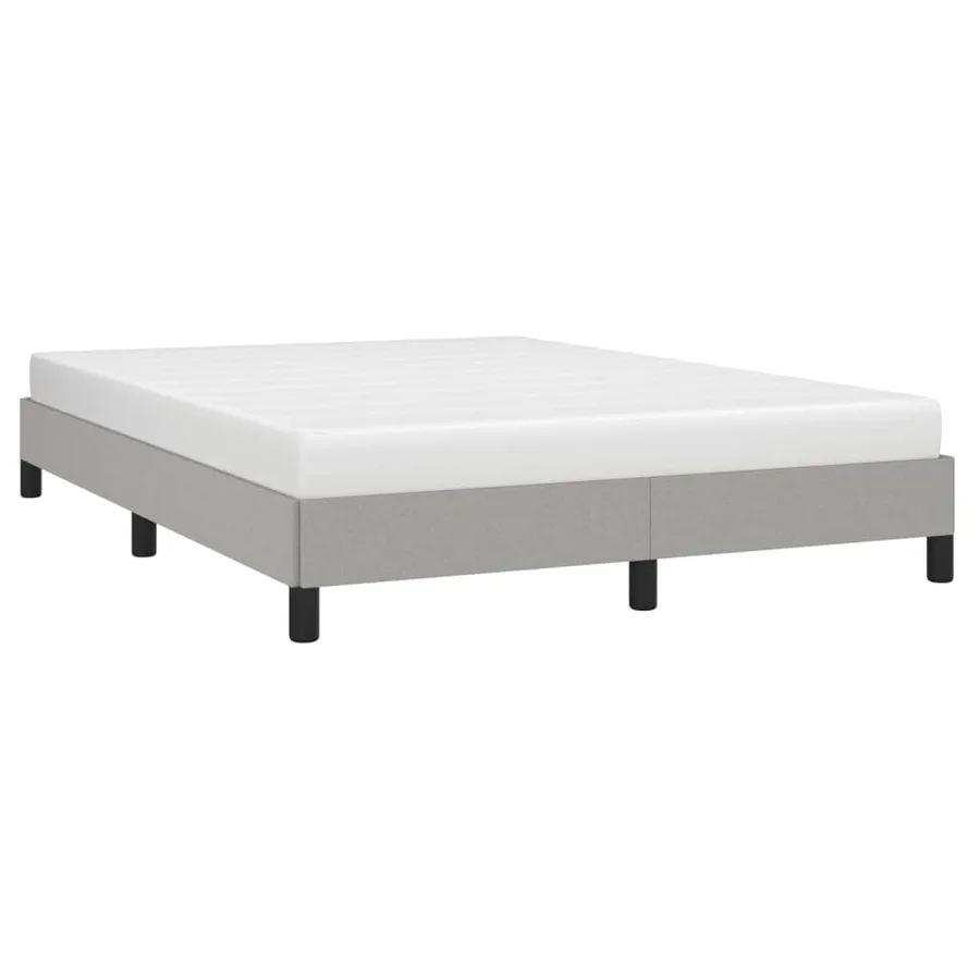 Cadre de lit sans matelas gris clair 140x200 cm tissu - 3