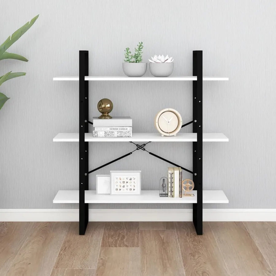 Bibliothèque blanc 100x30x105 cm bois d’ingénierie - 4