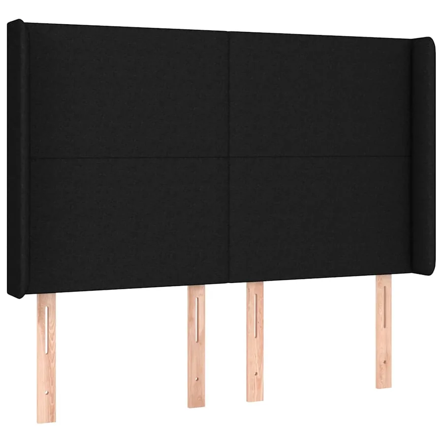 Sommier à lattes de lit avec matelas Noir 140x190 cm Tissu - 5