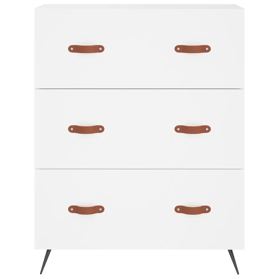 Buffet haut Blanc 69,5x34x180 cm Bois d'ingénierie - 7