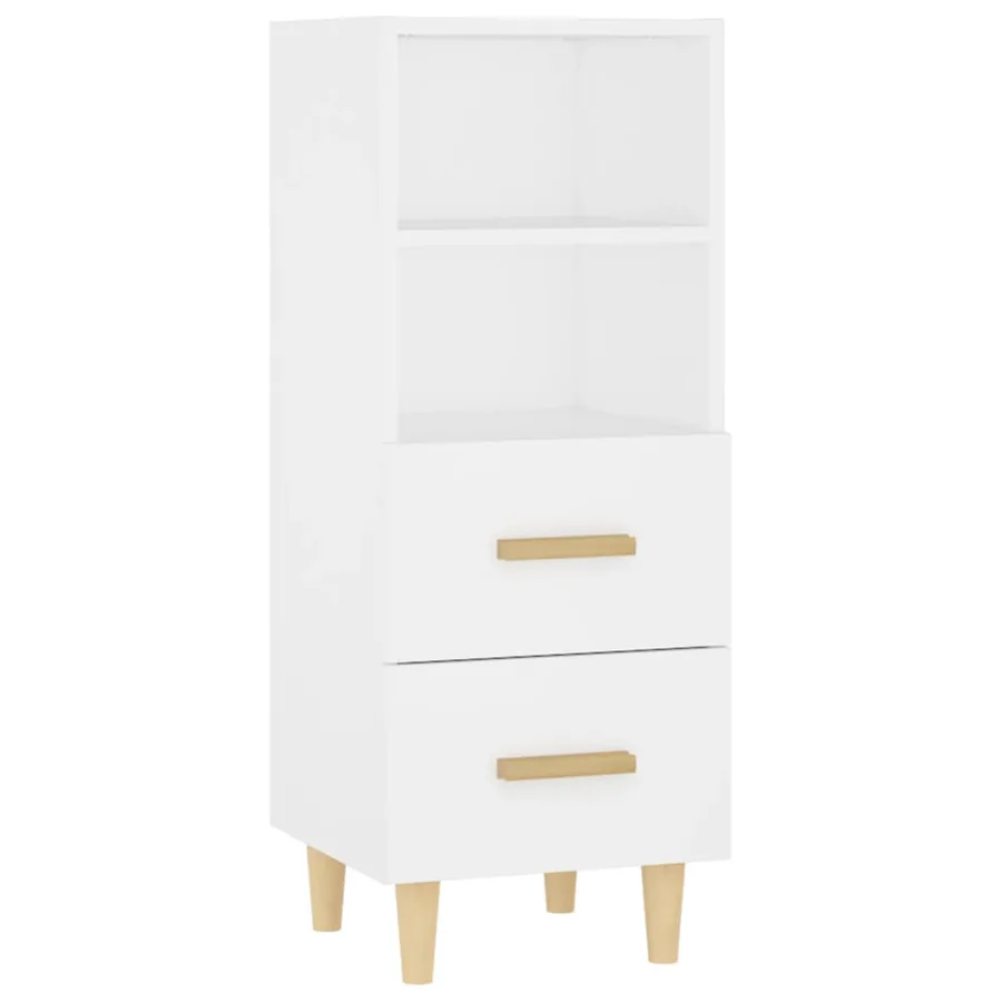 Buffet Blanc 34,5x34x90 cm Bois d'ingénierie - 2