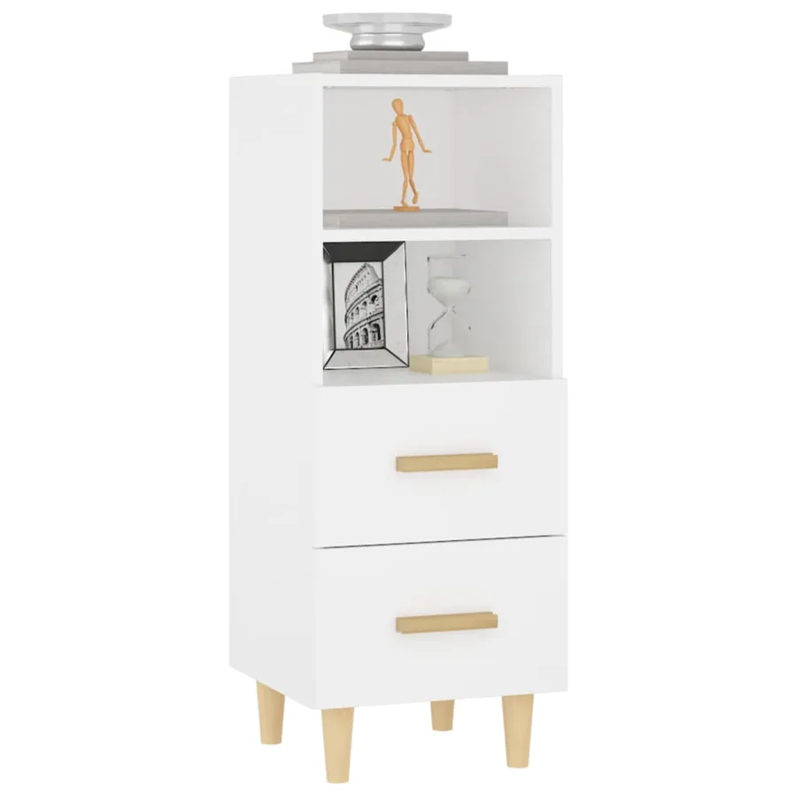 Buffet Blanc 34,5x34x90 cm Bois d'ingénierie - 4