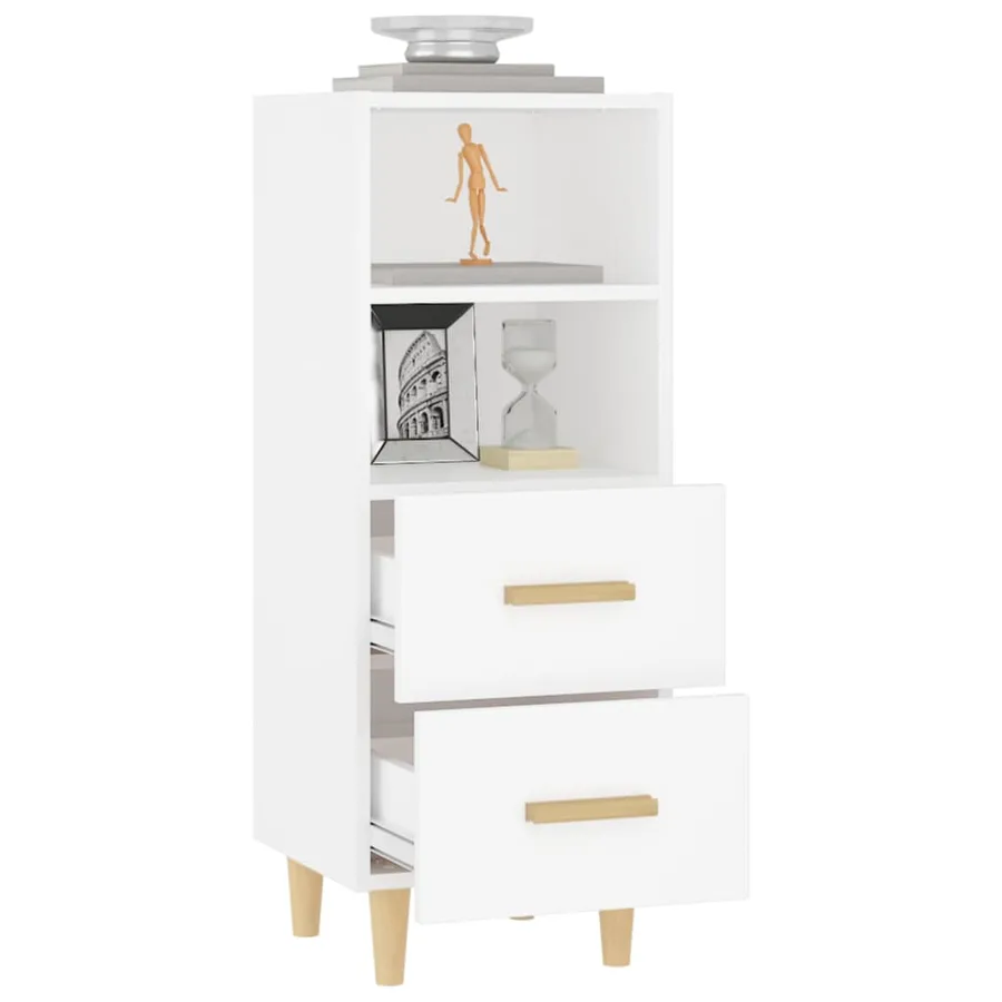 Buffet Blanc 34,5x34x90 cm Bois d'ingénierie - 5