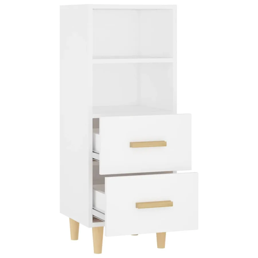 Buffet Blanc 34,5x34x90 cm Bois d'ingénierie - 7
