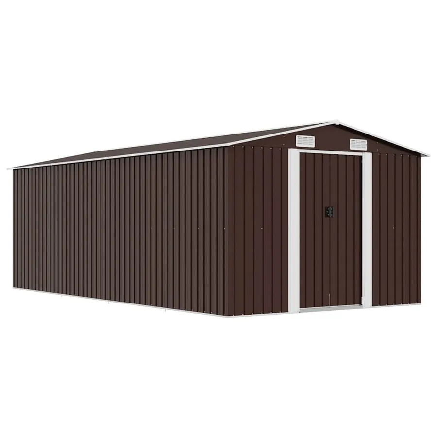 Abri de jardin 257x489x181 cm Métal Marron