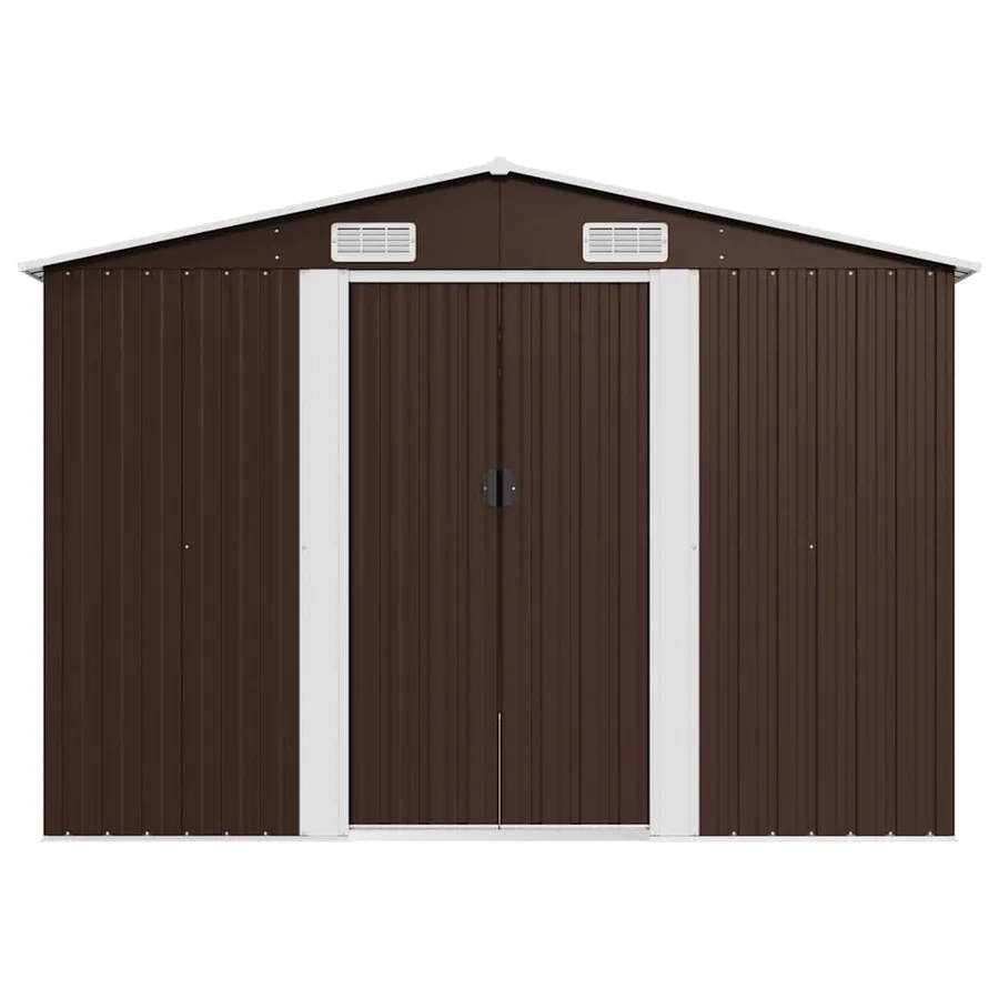 Abri de jardin 257x489x181 cm Métal Marron - 5