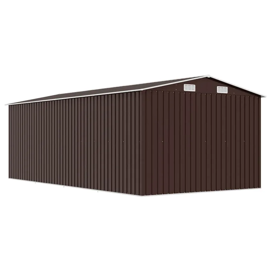 Abri de jardin 257x489x181 cm Métal Marron - 7