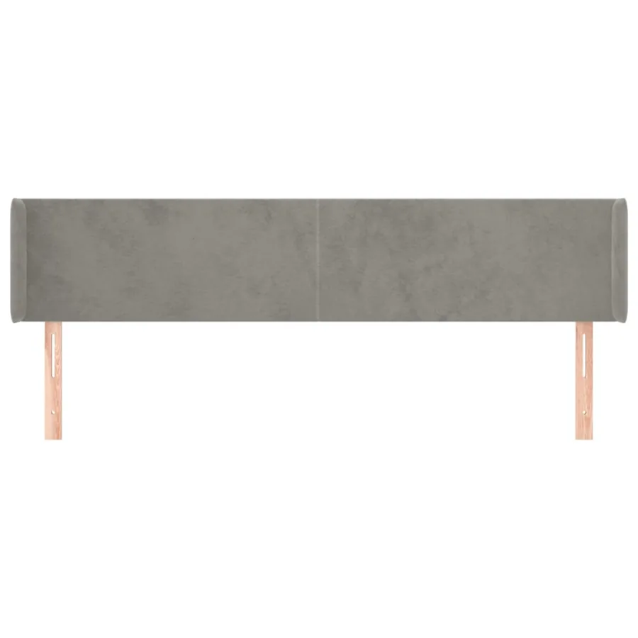 Tête de lit avec oreilles Gris clair 163x16x78/88 cm Velours - 3