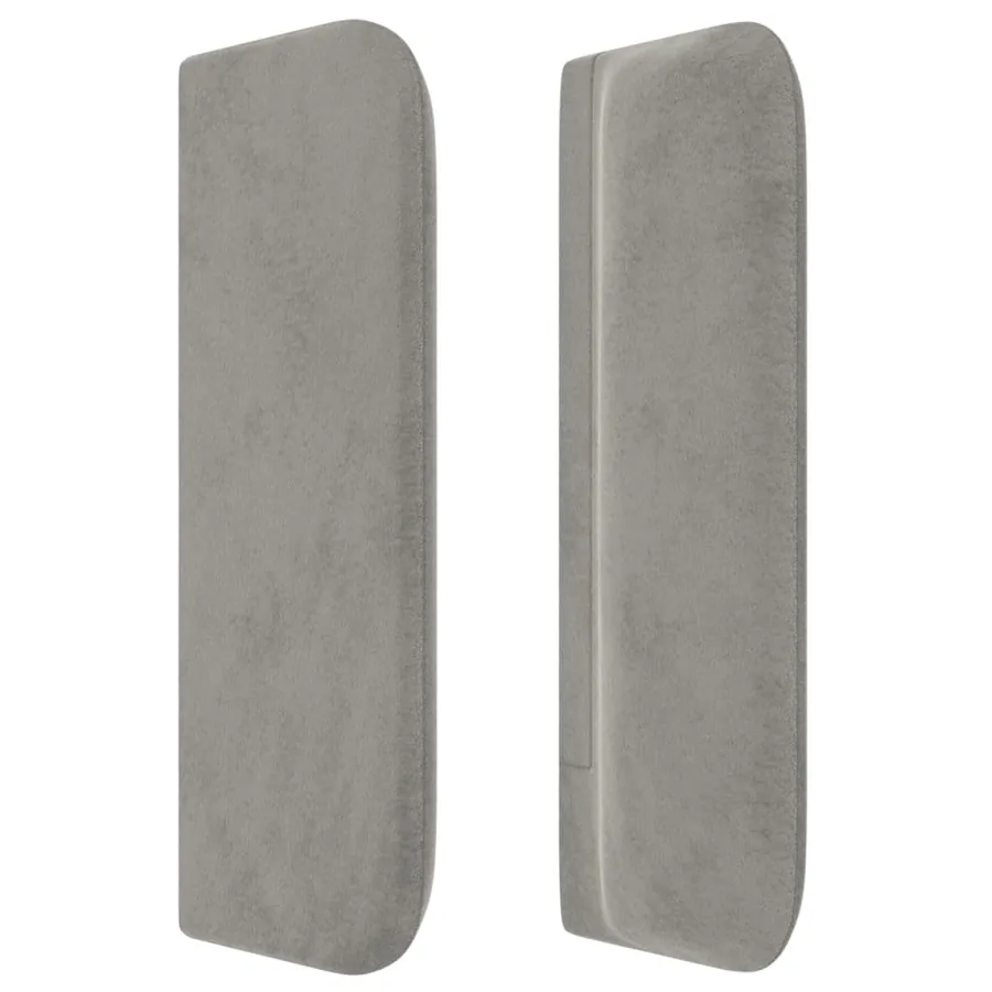 Tête de lit avec oreilles Gris clair 163x16x78/88 cm Velours - 4