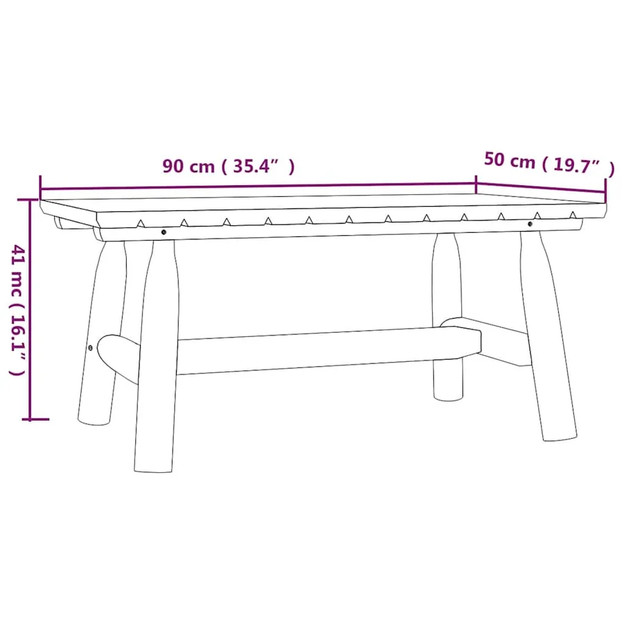 Table basse 90x50x41 cm bois massif d'épicéa - 6