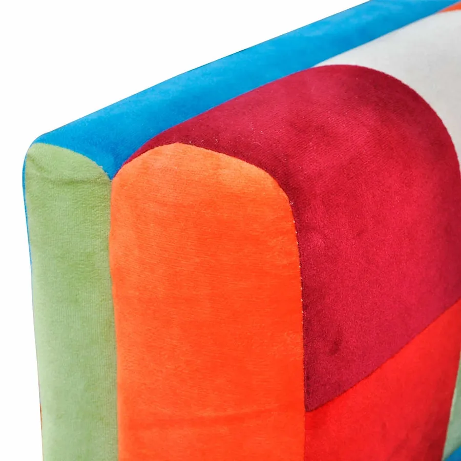 Fauteuil cube avec design de patchwork Chrome Tissu - 5