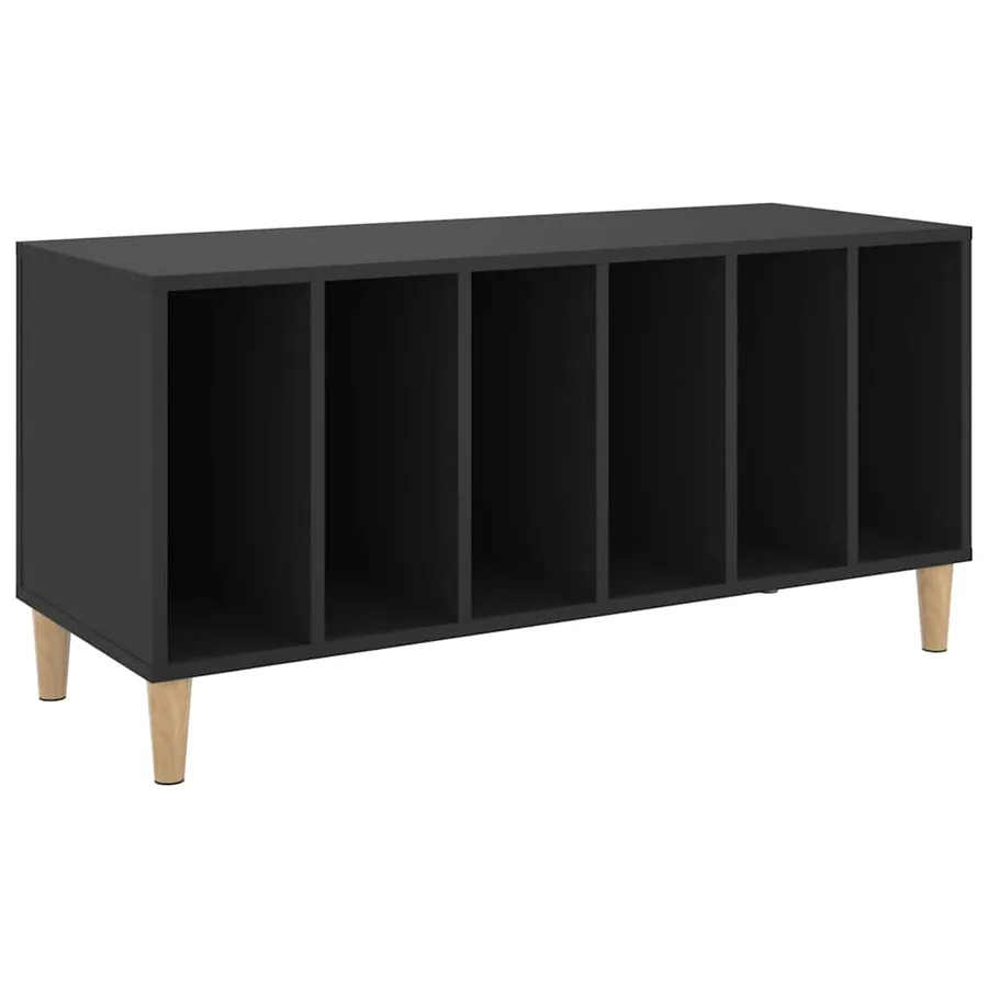 Armoire à disques noir 100x38x48 cm bois d'ingénierie - 2
