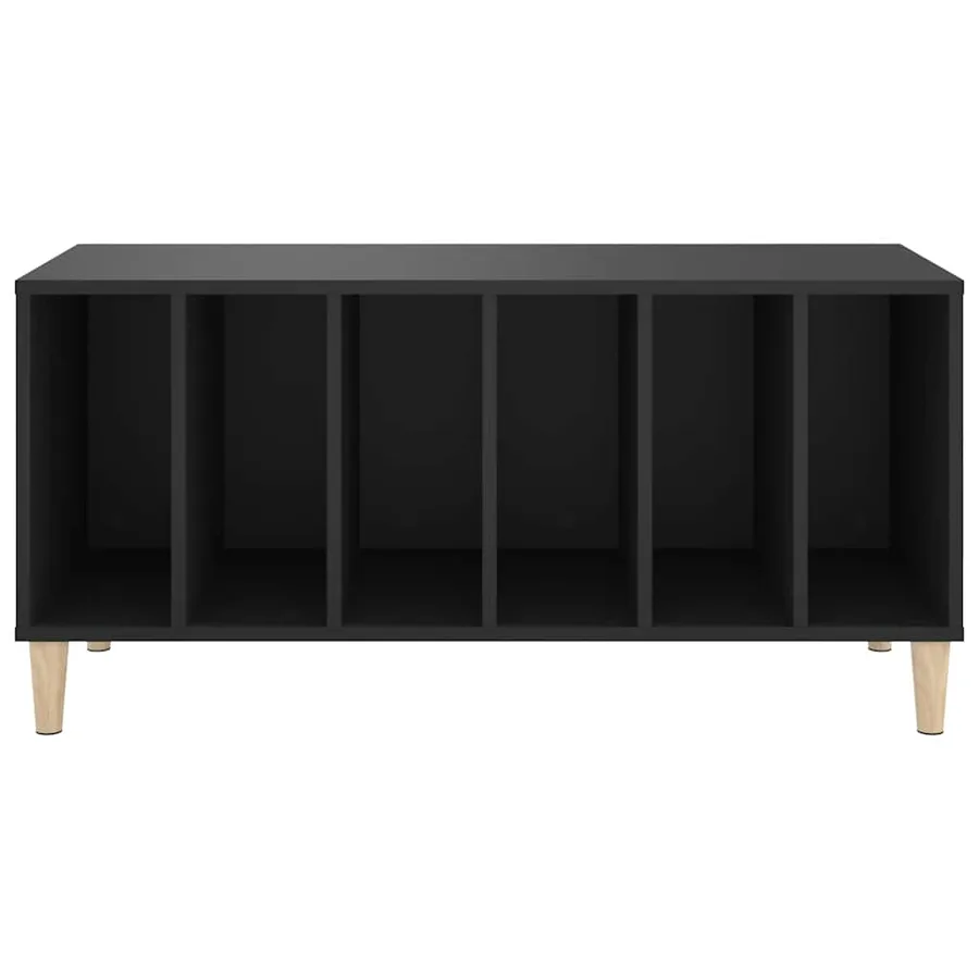 Armoire à disques noir 100x38x48 cm bois d'ingénierie - 5