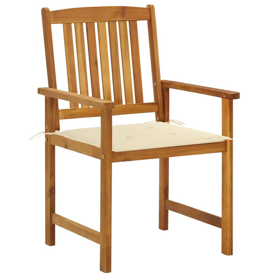 Chaises de jardin avec coussins lot de 2 Bois d'acacia massif - 3