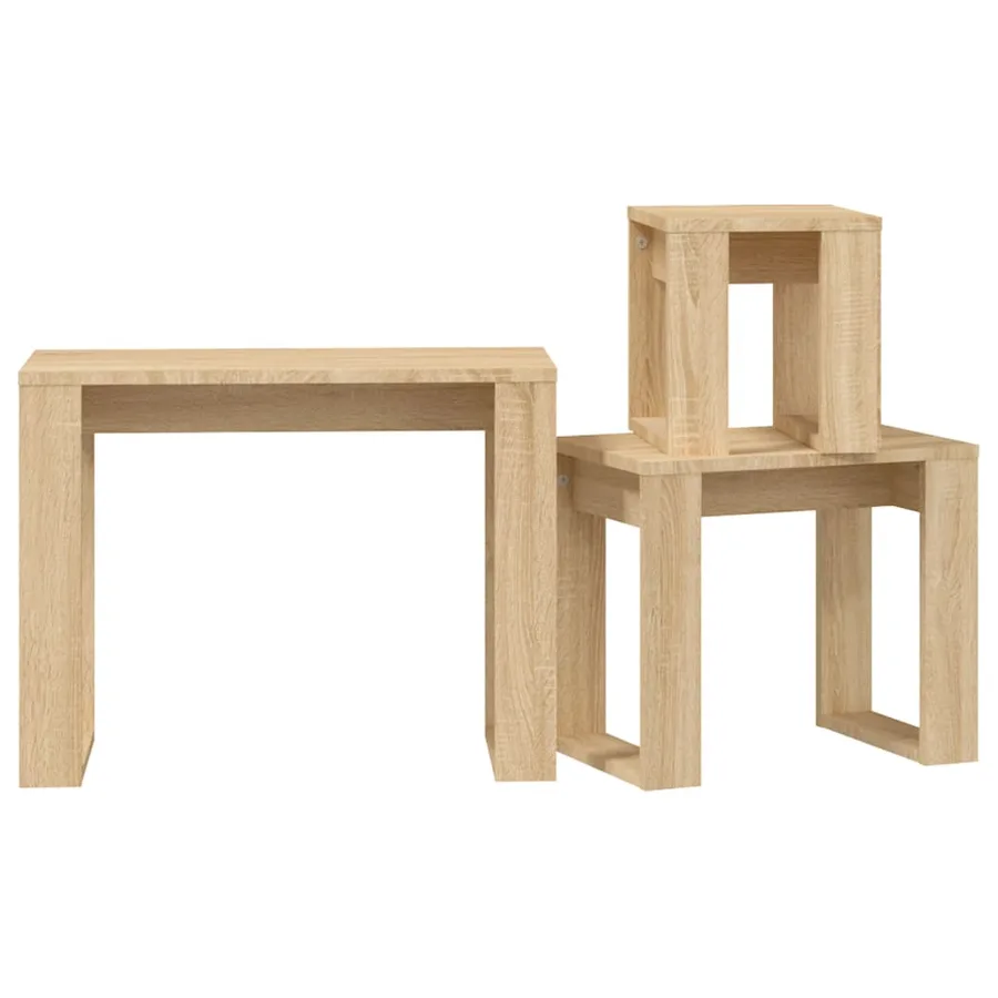 Tables gigognes 3 pcs Chêne sonoma Bois d'ingénierie - 8